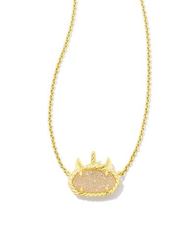 Elisa Gold Pendant Necklace in Azalea Illusion