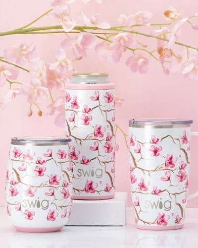 Swig 12 oz Skinny Can Cooler in Cherry Blossom