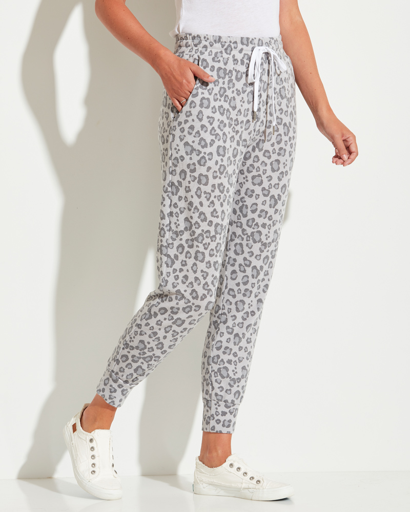 Enti Clothing Joggers Womens M Medium Sweatpants Pants Cheetah Animal Print