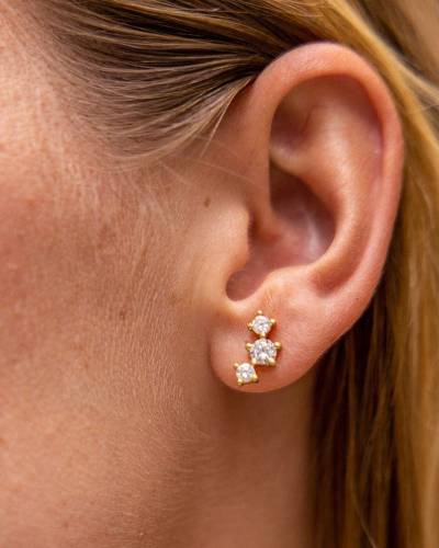 Pura Vida Raw Clear Quartz Stud Earrings