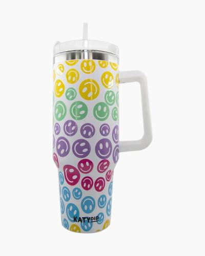 Katydid Groovy Flowers 40 oz. Tumbler Cup with Handle