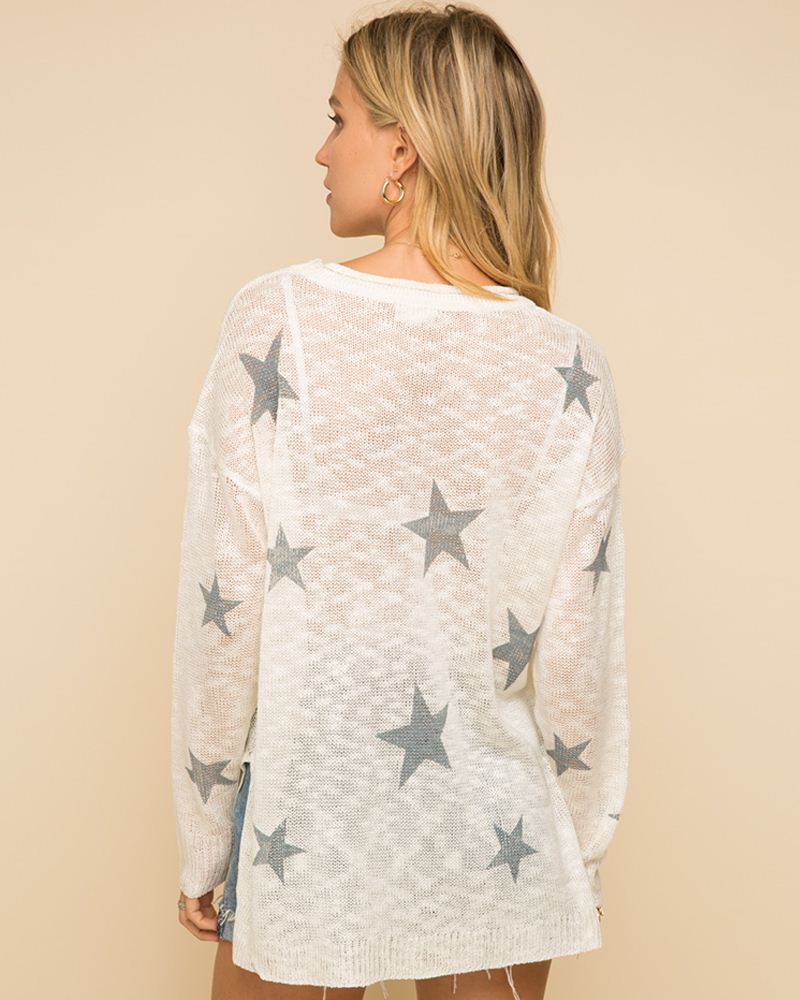 Grey hot sale star sweater