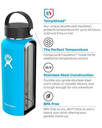 Hydro Flask Wide Mouth Water Bottle with Flex Cap Olive 32oz/946ml 