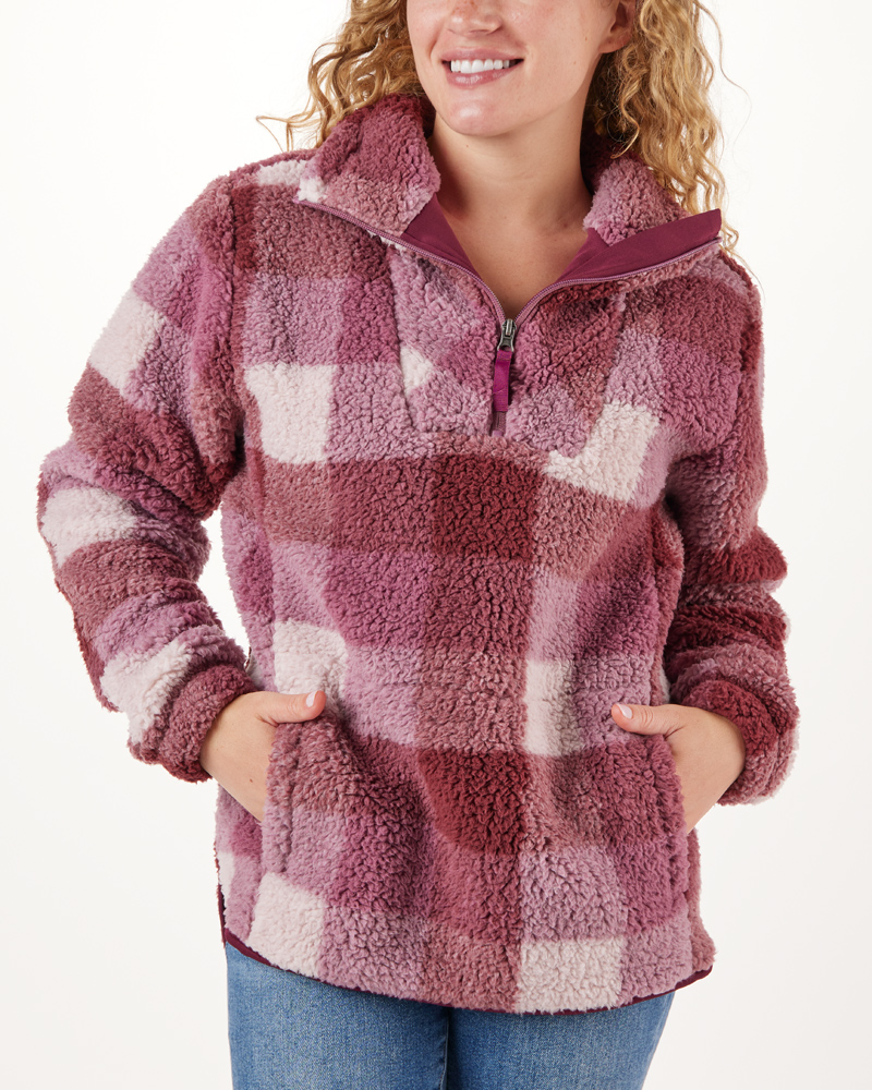 Vs pink sherpa quarter zip blanket store set