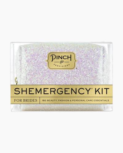 Shemergency Survival Kit for Brides in White Glitter Bomb