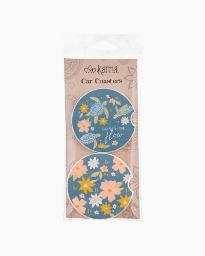 Karma : Navy Floral Car Coasters