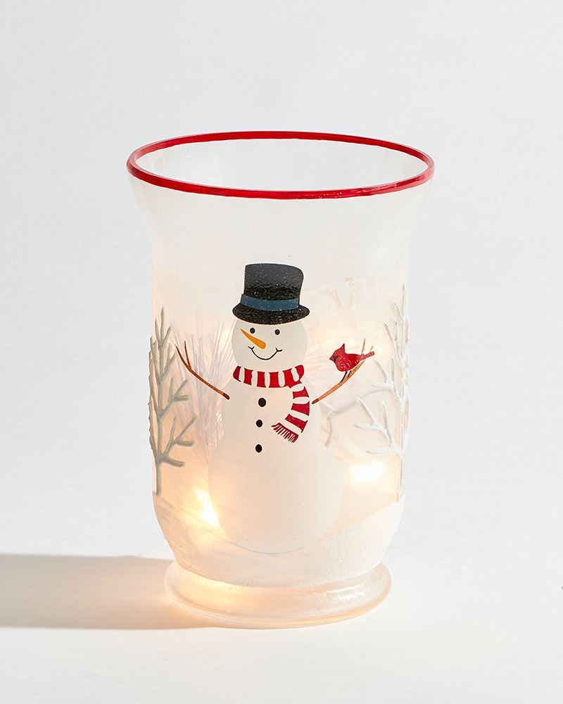 Legacy Main Exclusive Snowman Light Up Hurricane Vase The