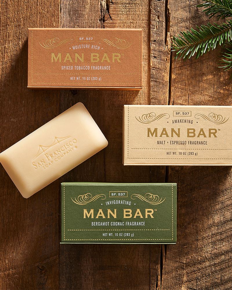 San Francisco Soap Company MAN WASH Bar 10oz - Cedar & Bourbon