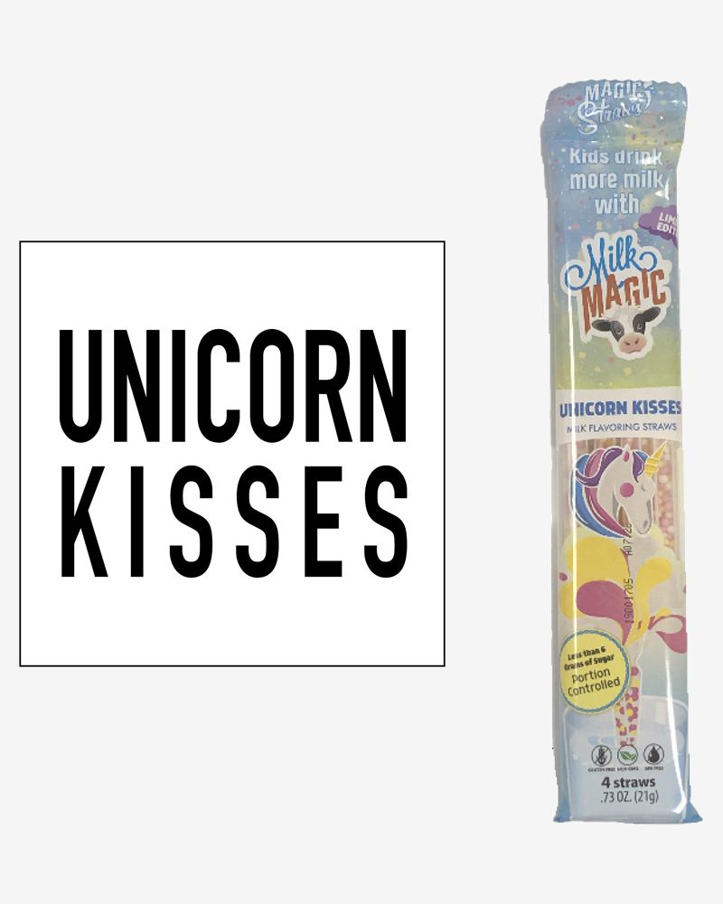  Unicorn Kisses Magic Milk Straws - 4 pack