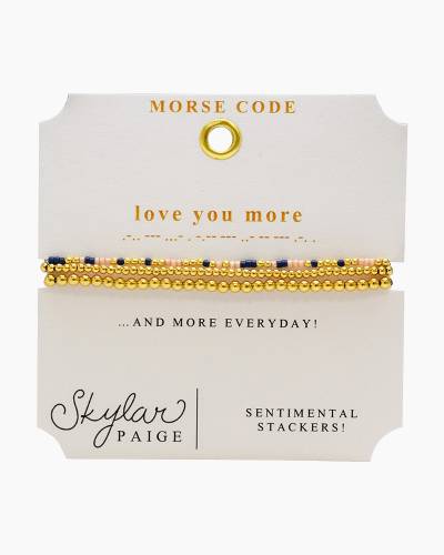 I Love You - Morse Code Bracelet Set