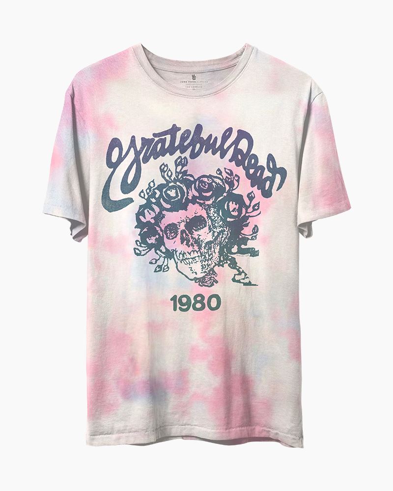 Grateful Dead On the Road Again 1980 Tie Dye Short Sleeve Tee