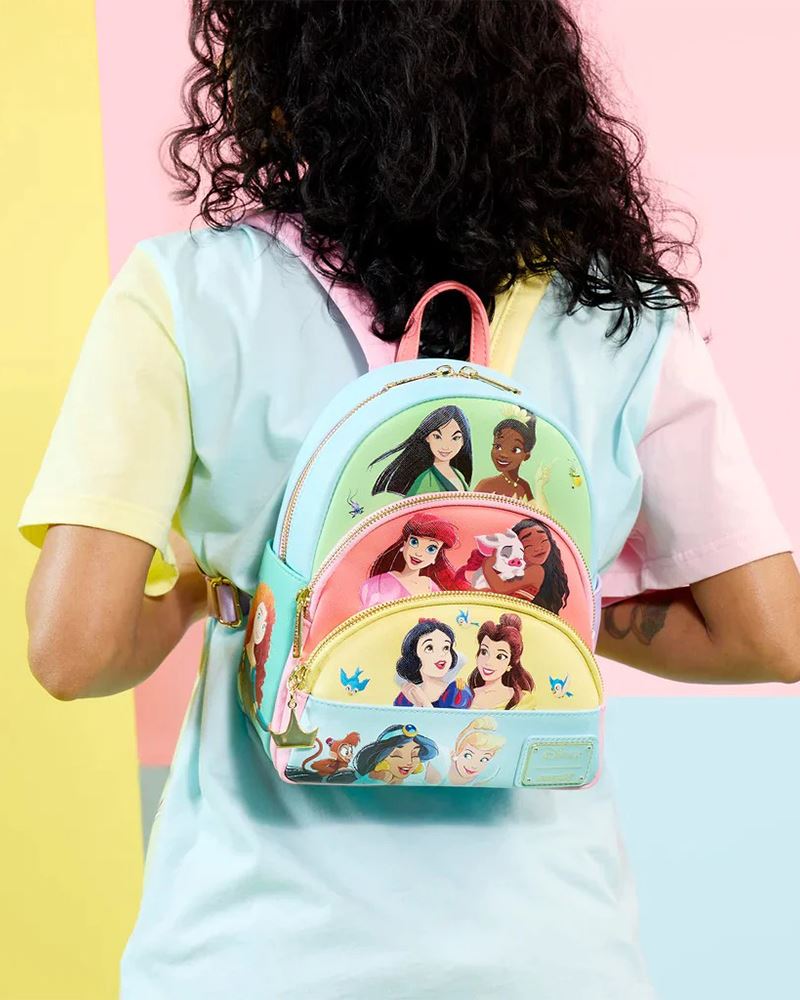 Disney Princess Collage Triple Pocket Mini Backpack