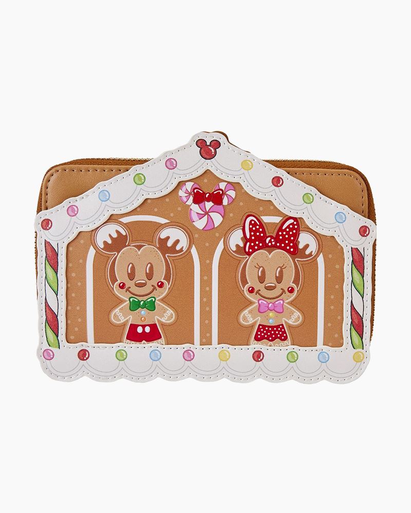 Loungefly Disney sale Mickey & Minnie Mouse Gingerbread House Xmas Wallet