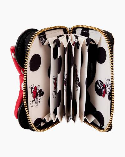 Officially Licensed Minnie Mouse Jewelry Travel Organizer with Zip Closure  - Nylon Jewelry Holder