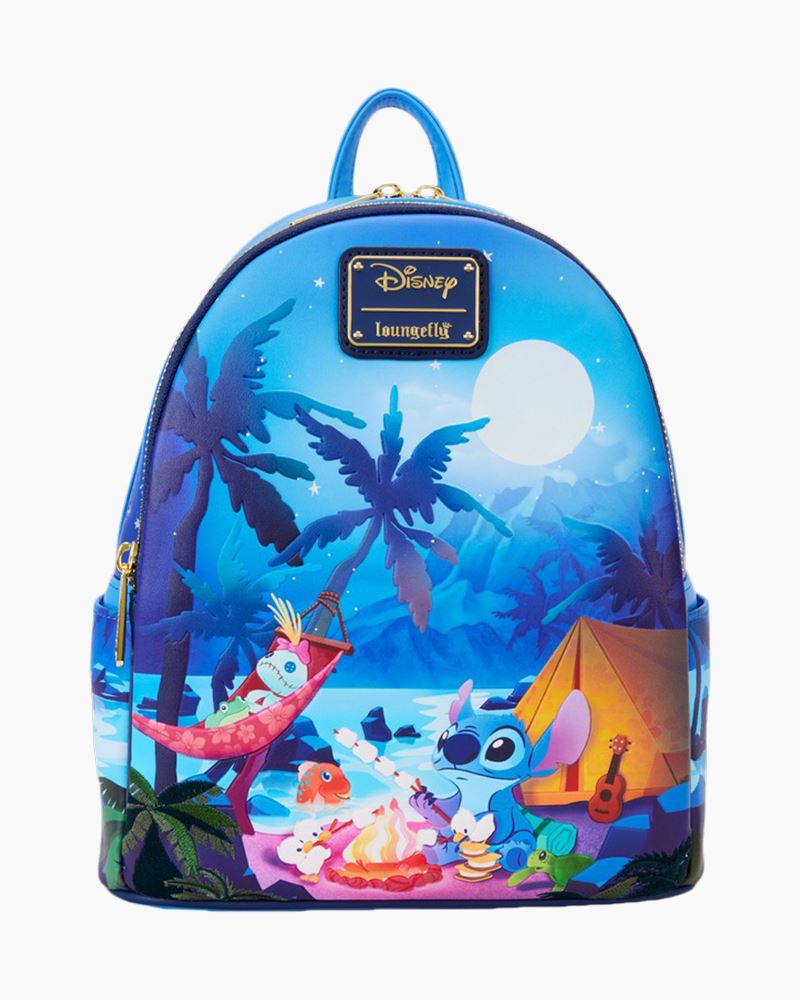 Loungefly Lilo shops & Stitch Palm Tree Stitch and Scrump All Over Print Mini Backpack