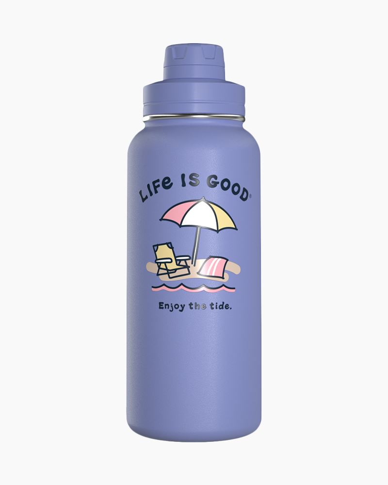 Life is Good Lavender Beach 32 oz. Stainless Steel Water Bottle 