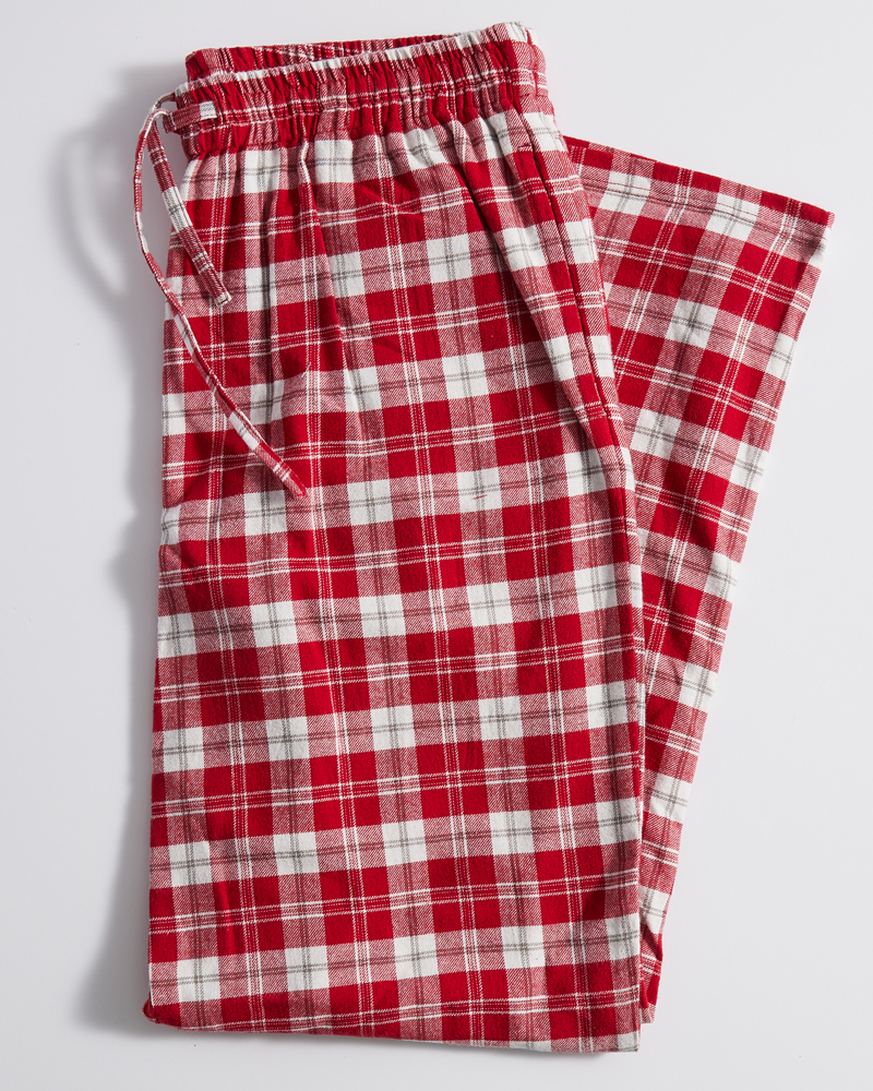 Ollabaky Christmas Red Tartan Plaid Pajama Pants for Men Pajama