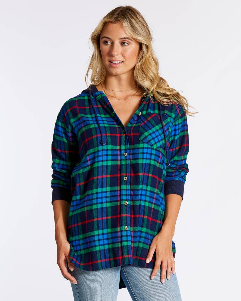 Button up flannel hoodie hotsell