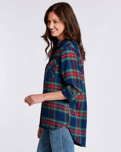 red and green plaid shirt womens