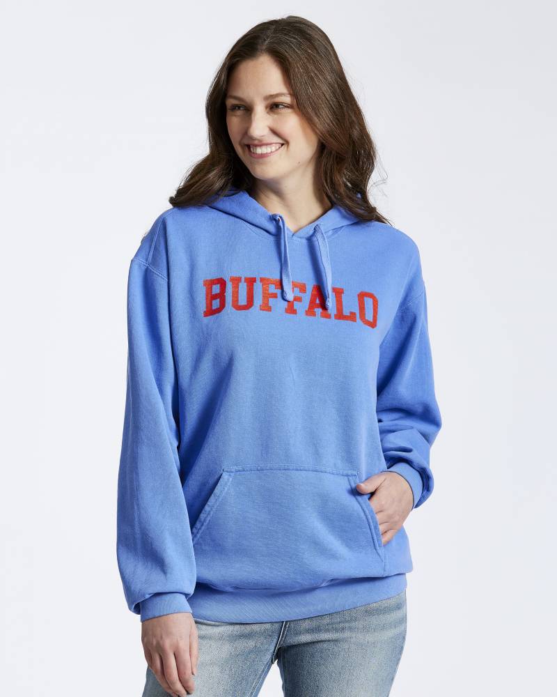 Buffalo Red Pullover Hoodie in Blue