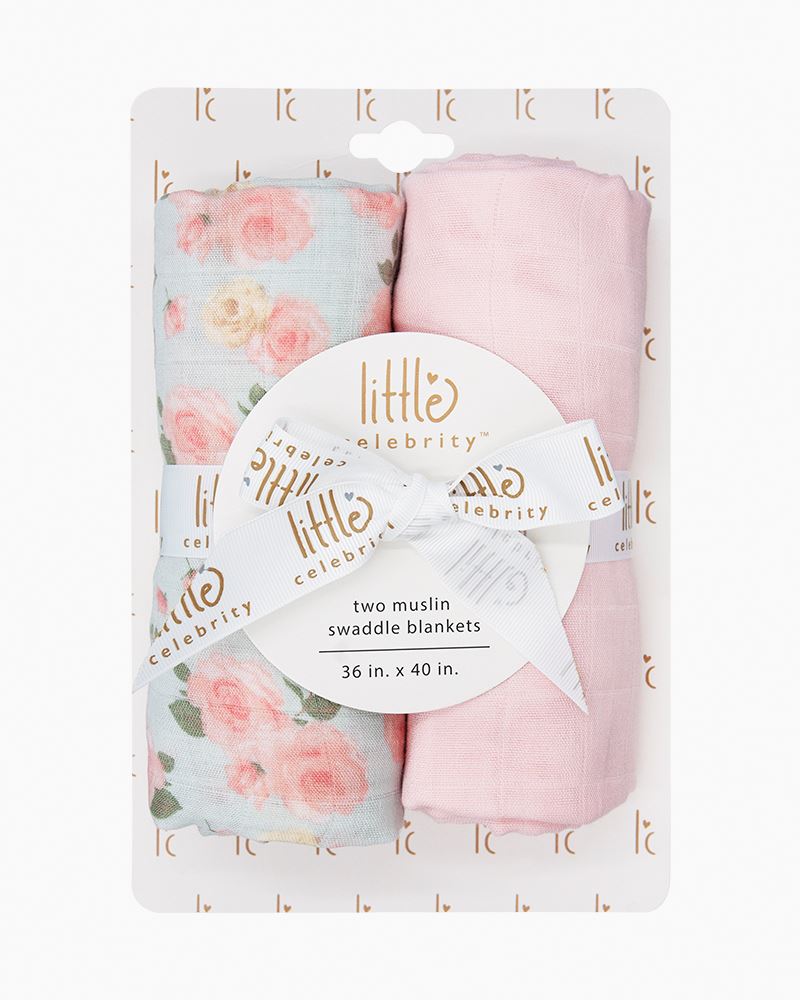 Little Celebrity Stella Floral Muslin Swaddle Blankets (Pack of 2