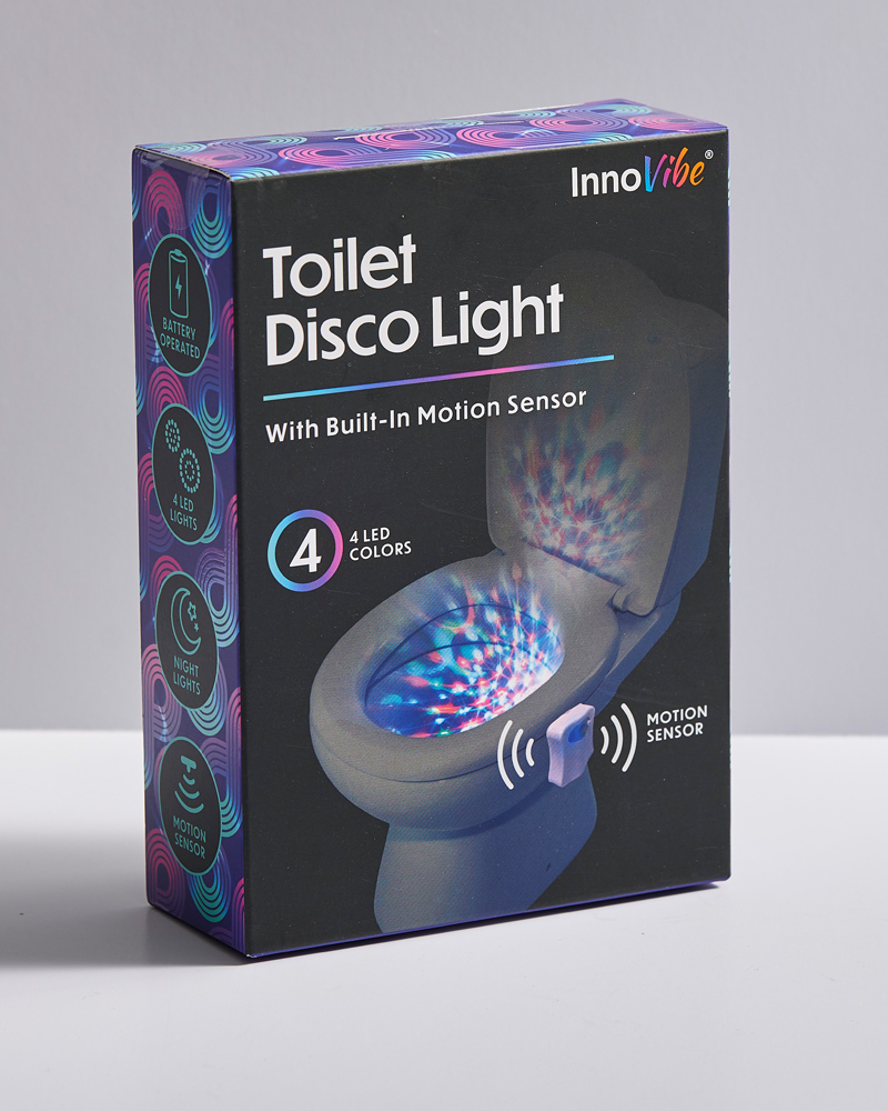 InnoVibe Toilet Disco Light, Motion Activated,Turn Your Late Night-Light  Bathroom into an Awesome Experience, 4 Light Modes, Fun Accessory, Great  for Gifts 