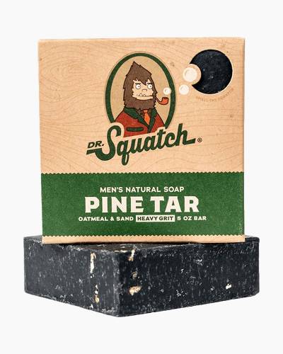 Dr. Squatch Pine Tar Soap Men's Natural Oatmeal & Sand 5 oz. Bar Heavy Grit