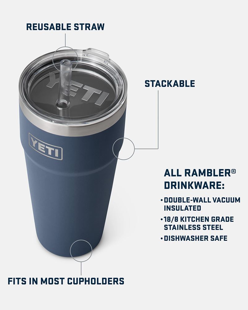 Yeti Rambler 26 oz Cup w/ straw lid - Seafoam w/Mackenzie Engraved