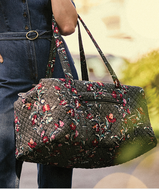 Vera Bradley, Bags, Vera Bradley Lily Bell Floral Shoulder Bag Crossbody  Purse Quilted Pink Green