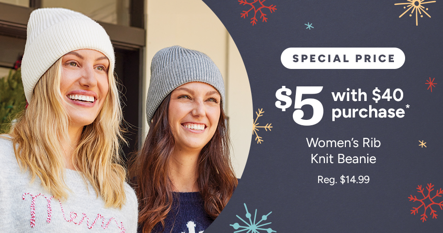 Women’s Rib Knit Beanie $5 with $40 purchase*